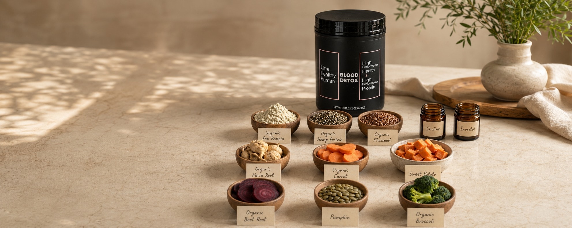 Eleven organic ingredients in Blood Detox